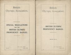 British Olympic Association Revised 30/01/1914. British Olympic Proficiency Badges. Published