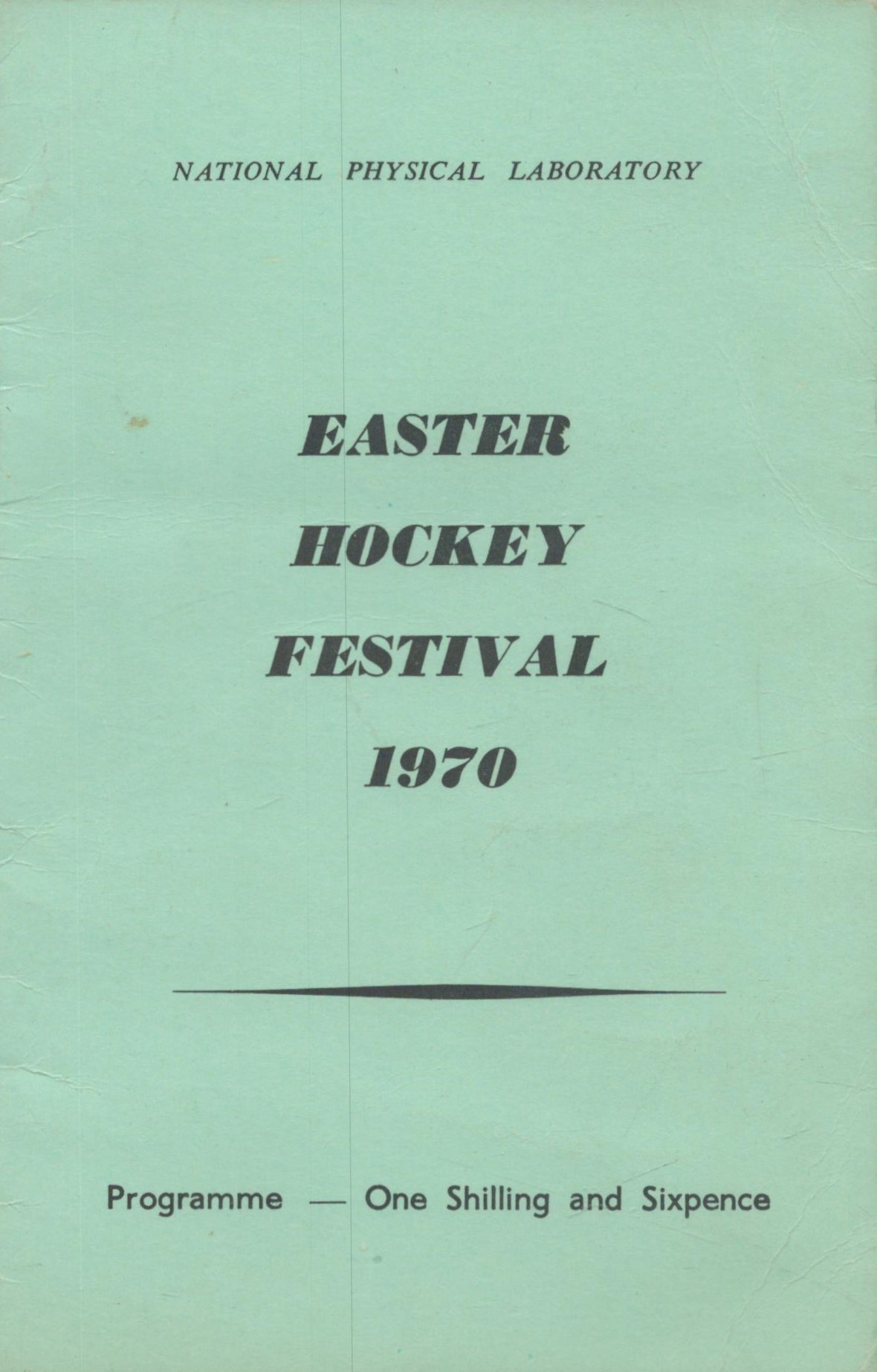 National Physical Laboratory Easter Hockey Festival 1970 Programme. 8 sided folded card programme.