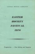 National Physical Laboratory Easter Hockey Festival 1970 Programme. 8 sided folded card programme.