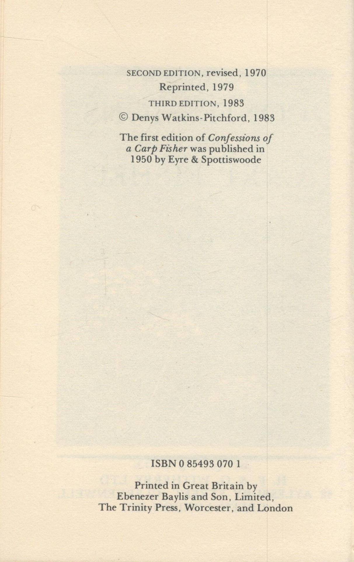 Confessions of a Carp Fisher. By 'BB'. Illustrated by Denys Watkins Pitchford, F. R. S. A. , A. R. - Image 3 of 3