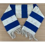 Early Chelsea blue and white scarf. Manufactured by Sportscene Ltd. Reasonable condition.