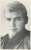 Lee Majors Signed (Black and White) Promo Photo approx 6 x 4 with message on reverse and signature