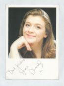 Jane Danson Signed Colour Photo approx 4 x 6 plus info sheet print out, Good condition. All