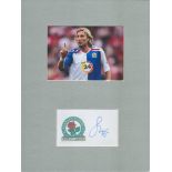 ROBBIE SAVAGE signed card 12x16 Mounted Blackburn Photo Display. Good condition. All autographs