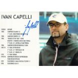 IVAN CAPPELLI signed Formula One Ferrari Photo. Good condition. All autographs are genuine hand