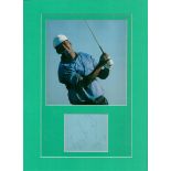 Mounted Signature of Vijay Singh with Colour Photo. Mounted on Green Card with Signature. Vijay