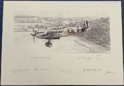 Robert Taylor Multi-Signed Limited Edition Print Titled On Finals into Kenley, Multi-Signed by the