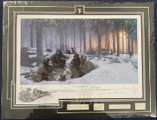 Simon Smith Multi-Signed Limited Edition Print Titled The Hell That Was Bastogne by Simon Smith,