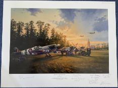 Anthony Saunders Multi-Signed Limited Edition Print Titled Breakout From Normandy by Anthony