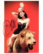 Dita Von Teese the queen of Burlesque signed sexy 8x10 photo. Good condition. All autographs are