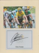 Chris Froome signed 12x9 mounted piece. Good condition. All autographs are genuine hand signed and