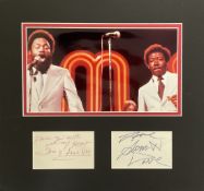 Sam and Dave American Soul Duo Signed 2 Cards By Sam Moore and Dave Prater (1937-1988) With 14x16