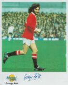George Best signed 10x8 colour photo. Good condition. All autographs are genuine hand signed and