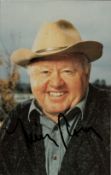 Mickey Rooney signed 6x4inch colour photo. American actor. Good condition. All autographs are