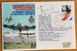 WW2 Prince Bernhard of the Netherlands signed Dutch Food Drops by Bomber Command cover. Good
