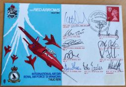 Red Arrows full team signed 1974 air Display cover, scarce early team. Good condition. All