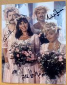 Allo Allo treble signed 10 x 8 inch colour photo in Wedding dresses signed by Sue Hodge, Nicholas