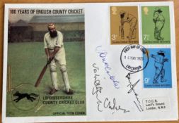 4 unknown Leicestershire Players Signed 1973 official County Cricket FDC, with Leicester FDI