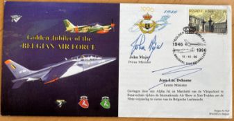 UK and Belgian Prime Ministers John Major and Jean Luc Dehaene signed rare Golden Jubilee of Belgian