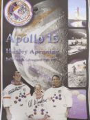 Apollo 15 astronauts Al Worden and Dave Scott Signed 12x18 inch colour Space Poster, thin paper comm