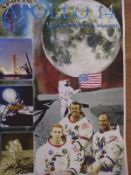 Apollo 14 Moonwalker Edgar Mitchell Signed 12x18 inch colour Space Poster, thin paper comm Apollo 14