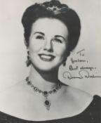 Deanna Durbin signed 10x8 inch vintage black and white photo dedicated. Good condition. All