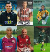 Football collection 6 signed colour 6x4 inch photos include John Gregory, Bernardo Silva, Steve