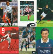 Football collection 6 signed 6x4 inch colour photos include Les Ferdinand, Klass Jan Huntelaar,
