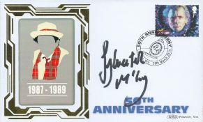 Doctor Who, a 50th Anniversary FDC signed by Sylvester McCoy. He played the seventh incarnation of