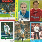 Football collection 6 signed colour 6x4 inch photos include Gordon Strachan, Colin Hendry, Matt