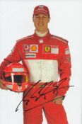Michael Schumacher signed 8x6 inch colour photo pictured during his time with Ferrari in Formula