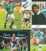 Sport collection 6 assorted signed colour photos includes Davor Suker, Kevin Keegan, Kit Symons,