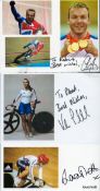 Sport Cycling collection 3 signed signature piece and promo photo from Great Britain legends Laura