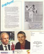 Sport signed collection. 8 items. Signatures include David Gower, Des Lynam, Ellen Macarthur, Sven