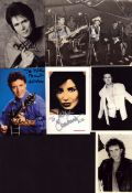 Music signed collection. 6 items. Signatures include Cliff Richard, David Essex, Sacha Distel,