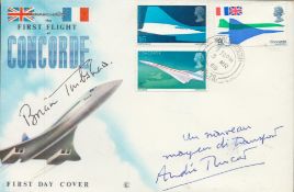 Andre Turcat and Brian Trubshaw, Concorde Test pilots. A dual signed 1969 Concorde FDC. With