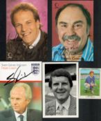 Sport Football collection 5 assorted signed photos and card includes great names such as Jimmy