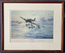 Roland Beaumont and Robert Taylor Signed 24x20 inch Colour Print Titled Typhoon Attack. Signed in