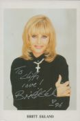 Britt Ekland signed 6x4 colour photo dedicated. Good condition. All autographs are genuine hand