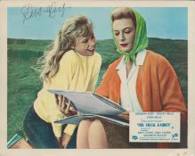 Deborah Kerr signed 10x8 vintage colour lobby card for the film The Chalk Garden. She was