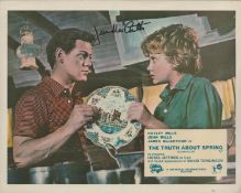 James MacArthur signed 10x8 vintage colour lobby card for the film The Truth About Spring. James
