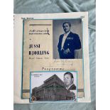 Music Jussi Bjorling famous tenor signed Glasgow music programme along with a number of unsigned