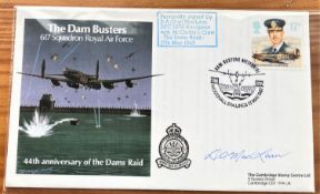 WW2 rare Dambuster D A Don Maclean DFC DFM signed 44th ann 617 Sqn The Dam Busters cover with