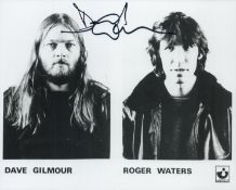 David Gilmour signed 10x8 inch black and white, Pink Floyd promo photo. Good condition. All