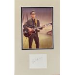Roy Orbison (1936 1988) American Singer Signed Album Page Overmounted Beneath Colour Photo 12x19