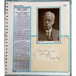 Music Gustav Holst signed piece approx 3 x 2 inches inscribed With Greetings and Good Wishes,