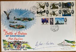 WW2 fighter ace Douglas Bader DSO DFC signed scarce 1965 25th Ann Battle of Britain FDC, with full