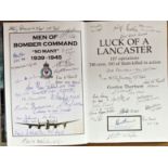 WW2 multiple signed hard back book Luck Of A Lancaster Signed 39 WW2 RAF Bomber Command Veterans.
