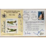 40th anniversary of the Battle of Britain cover signed by FIVE RAF fighter aces, Douglas Bader,