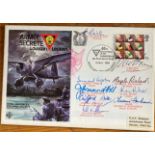 Secret Army TV series multiple Signed First Day Cover. Was actually flown in the RAF Lysander, as